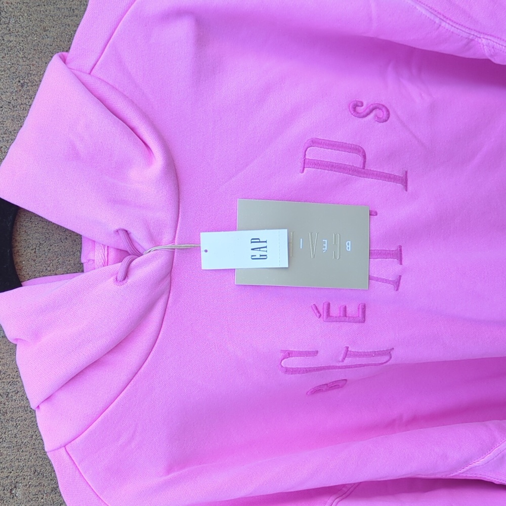 GAP Neon Pink Cropped Hoodie - Picture 9 of 12